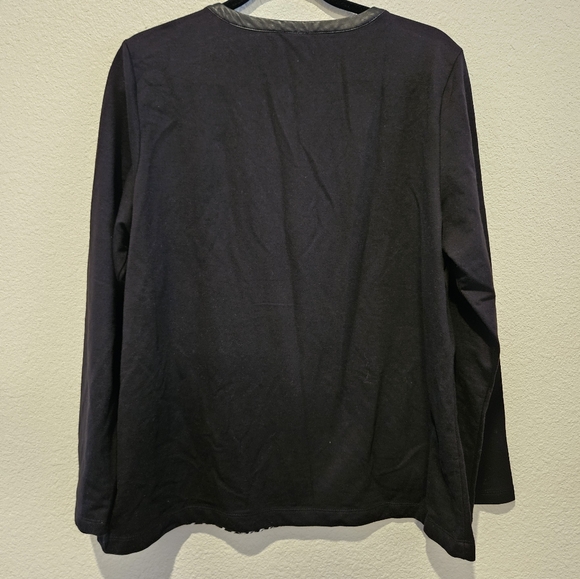 Weekends by Chico's Houndstooth Checkered Zip-Up Jacket Cardigan Size L - Picture 2 of 8